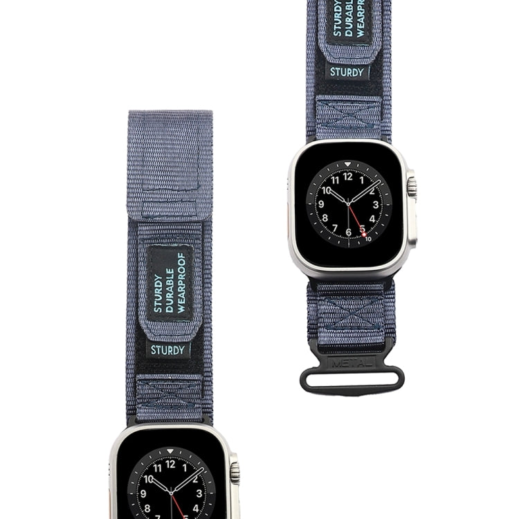 Nylon Two Section Watch Band For Apple Watch 8 45mm(Blue) - Watch Bands by PMC TechLife | Online Shopping South Africa | PMC TechLife