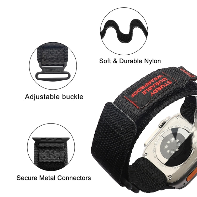 Nylon Two Section Watch Band For Apple Watch SE 2022 44mm(Black) - Watch Bands by PMC TechLife | Online Shopping South Africa | PMC TechLife