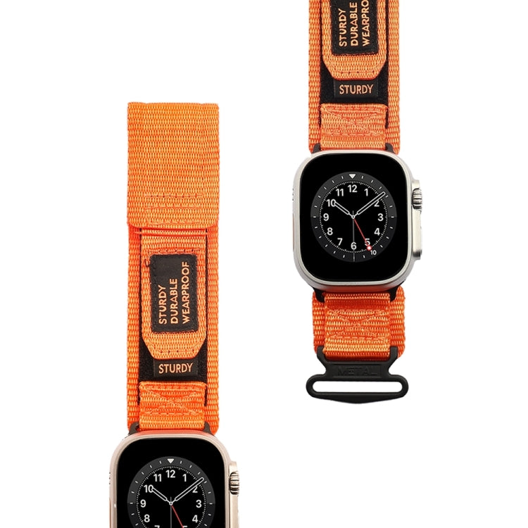 Nylon Two Section Watch Band For Apple Watch 7 45mm(Orange) - Watch Bands by PMC Jewellery | Online Shopping South Africa | PMC Jewellery