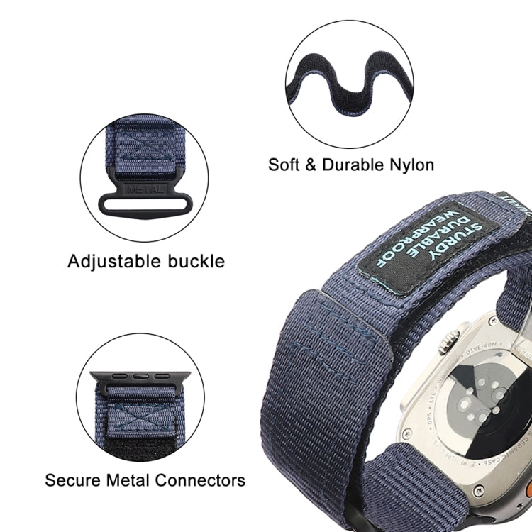 Nylon Two Section Watch Band For Apple Watch 6 40mm(Blue) - Watch Bands by PMC TechLife | Online Shopping South Africa | PMC TechLife