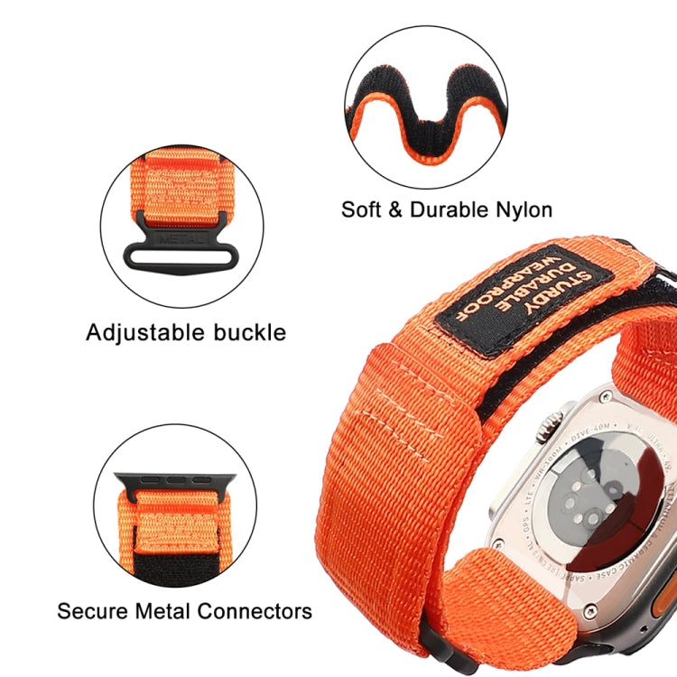 Nylon Two Section Watch Band For Apple Watch 4 44mm(Orange) - Watch Bands by PMC TechLife | Online Shopping South Africa | PMC TechLife