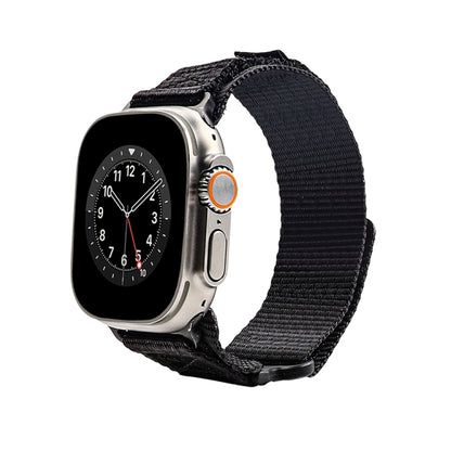 Nylon Two Section Watch Band For Apple Watch 4 44mm(Black) - Watch Bands by PMC Jewellery | Online Shopping South Africa | PMC Jewellery