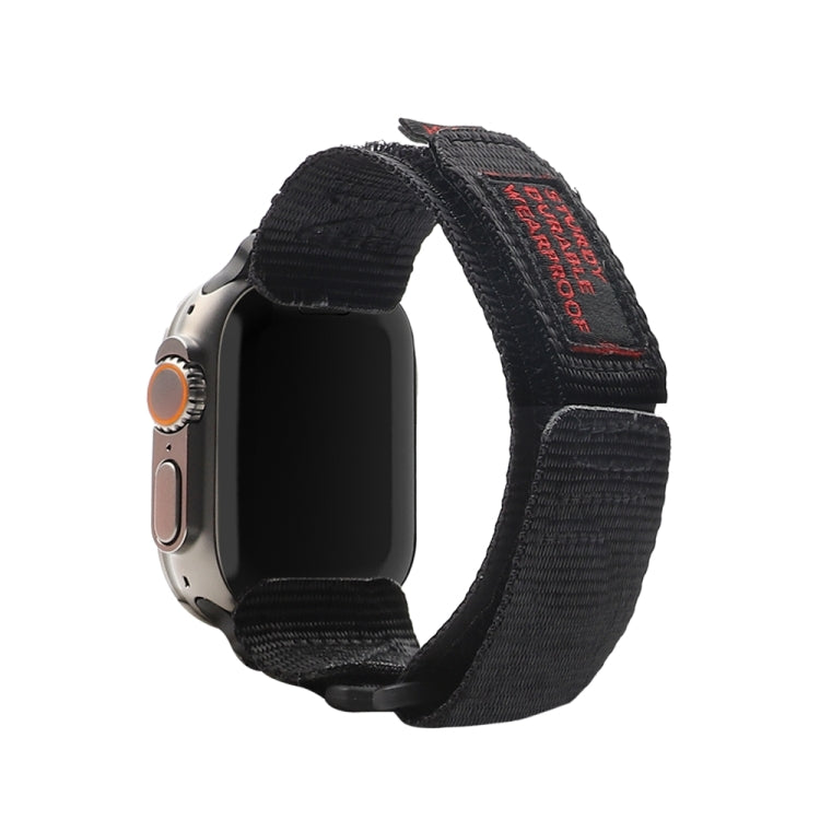 Nylon Two Section Watch Band For Apple Watch 4 44mm(Black) - Watch Bands by PMC Jewellery | Online Shopping South Africa | PMC Jewellery