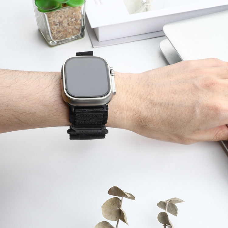 Nylon Two Section Watch Band For Apple Watch 4 44mm(Black) - Watch Bands by PMC TechLife | Online Shopping South Africa | PMC TechLife