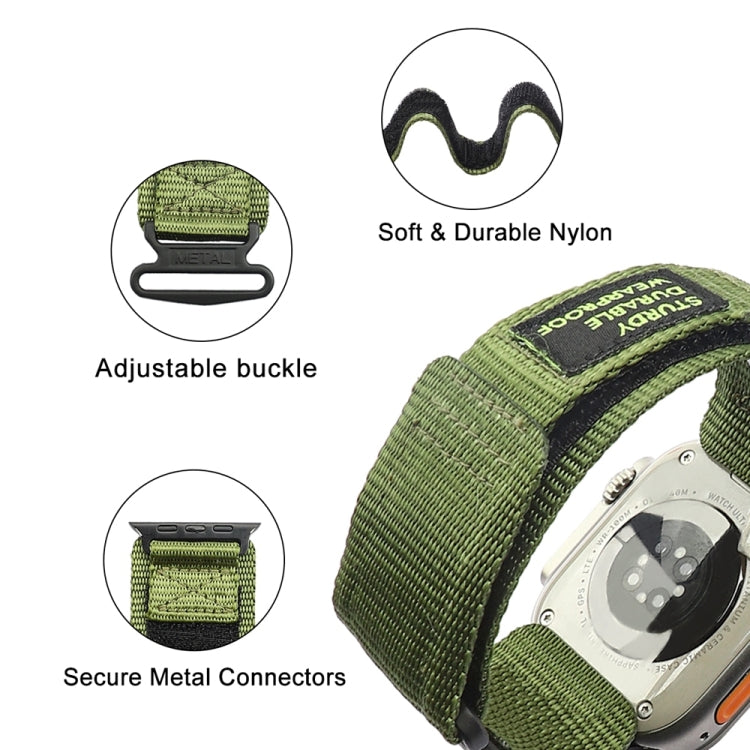 Nylon Two Section Watch Band For Apple Watch 9 45mm(Dark Green) - free shipping - PMC TechLife - Order now!