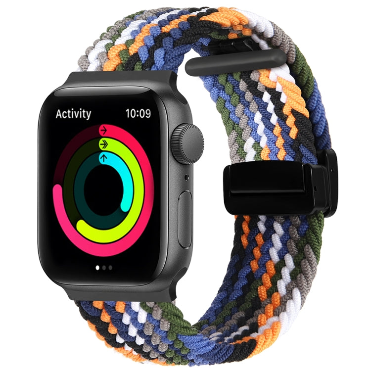 Magnetic Fold Clasp Woven Watch Band For Apple Watch 8 41mm(Denim Color) - Watch Bands by PMC TechLife | Online Shopping South Africa | PMC TechLife