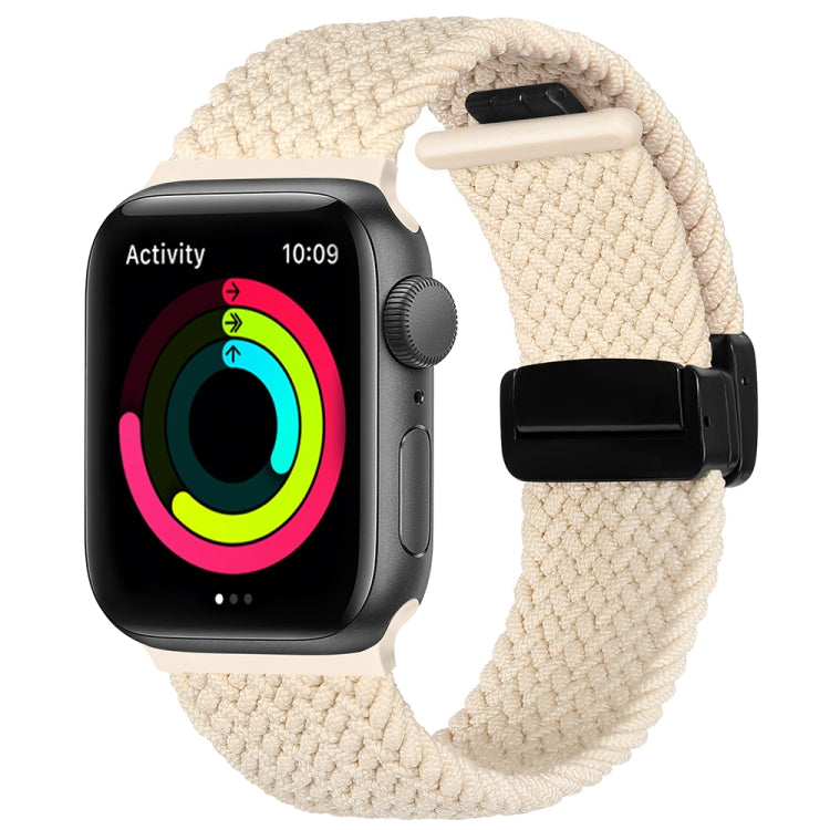 Magnetic Fold Clasp Woven Watch Band For Apple Watch 6 40mm(Starlight Color) - Watch Bands by PMC TechLife | Online Shopping South Africa | PMC TechLife