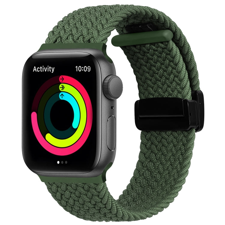 Magnetic Fold Clasp Woven Watch Band For Apple Watch 4 44mm(Green) - Watch Bands by PMC Jewellery | Online Shopping South Africa | PMC Jewellery