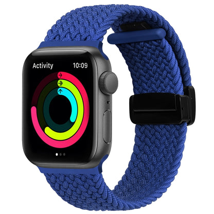 Magnetic Fold Clasp Woven Watch Band For Apple Watch 4 40mm(Blue) - Watch Bands by PMC Jewellery | Online Shopping South Africa | PMC Jewellery