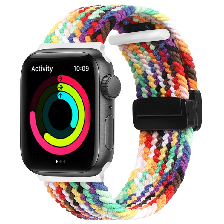 Magnetic Fold Clasp Woven Watch Band For Apple Watch 3 38mm(Rainbow Color) - Watch Bands by PMC TechLife | Online Shopping South Africa | PMC TechLife