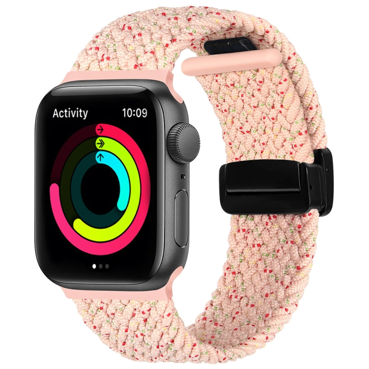 Magnetic Fold Clasp Woven Watch Band For Apple Watch 3 38mm(Starlight Pink) - Watch Bands by PMC TechLife | Online Shopping South Africa | PMC TechLife