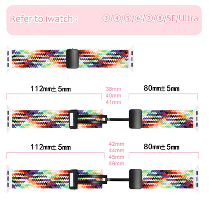 Magnetic Fold Clasp Woven Watch Band For Apple Watch 2 38mm(Rainbow Color) - Watch Bands by PMC Jewellery | Online Shopping South Africa | PMC Jewellery