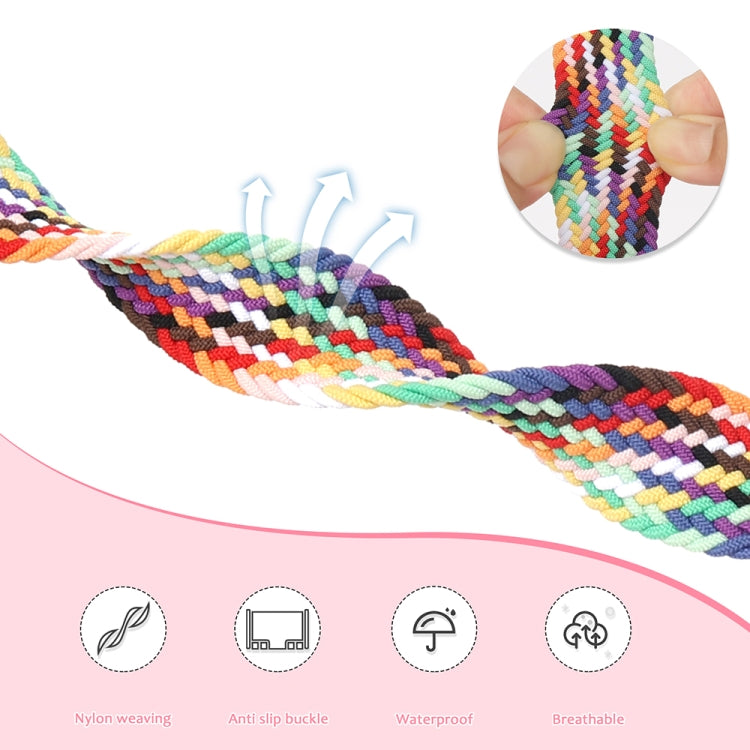 Magnetic Fold Clasp Woven Watch Band For Apple Watch 8 41mm(Starlight Pink) - Watch Bands by PMC TechLife | Online Shopping South Africa | PMC TechLife