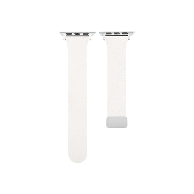 Sheepskin Texture Magnetic Folding Buckle Watch Band For Apple Watch SE 40mm(White) - Watch Bands by PMC TechLife | Online Shopping South Africa | PMC TechLife