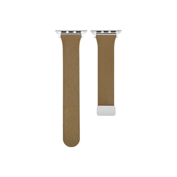 Sheepskin Texture Magnetic Folding Buckle Watch Band For Apple Watch 5 40mm(Light Brown) - Watch Bands by PMC TechLife | Online Shopping South Africa | PMC TechLife