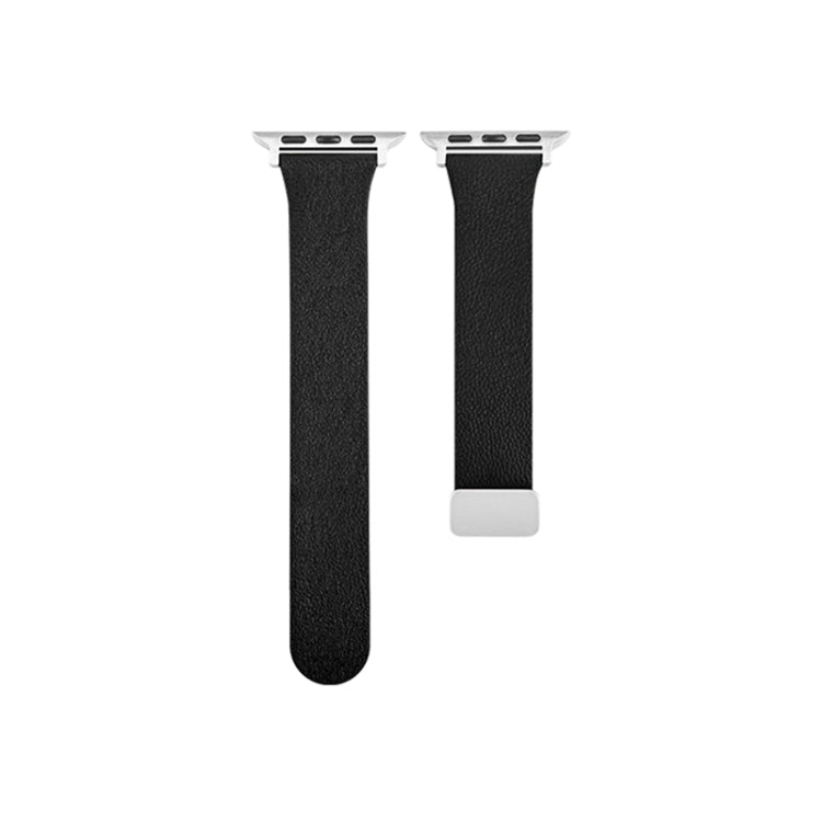 Sheepskin Texture Magnetic Folding Buckle Watch Band For Apple Watch 4 40mm(Black) - Watch Bands by PMC TechLife | Online Shopping South Africa | PMC TechLife