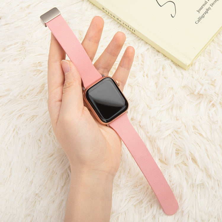 Sheepskin Texture Magnetic Folding Buckle Watch Band For Apple Watch 7 41mm(Black) - Watch Bands by PMC TechLife | Online Shopping South Africa | PMC TechLife