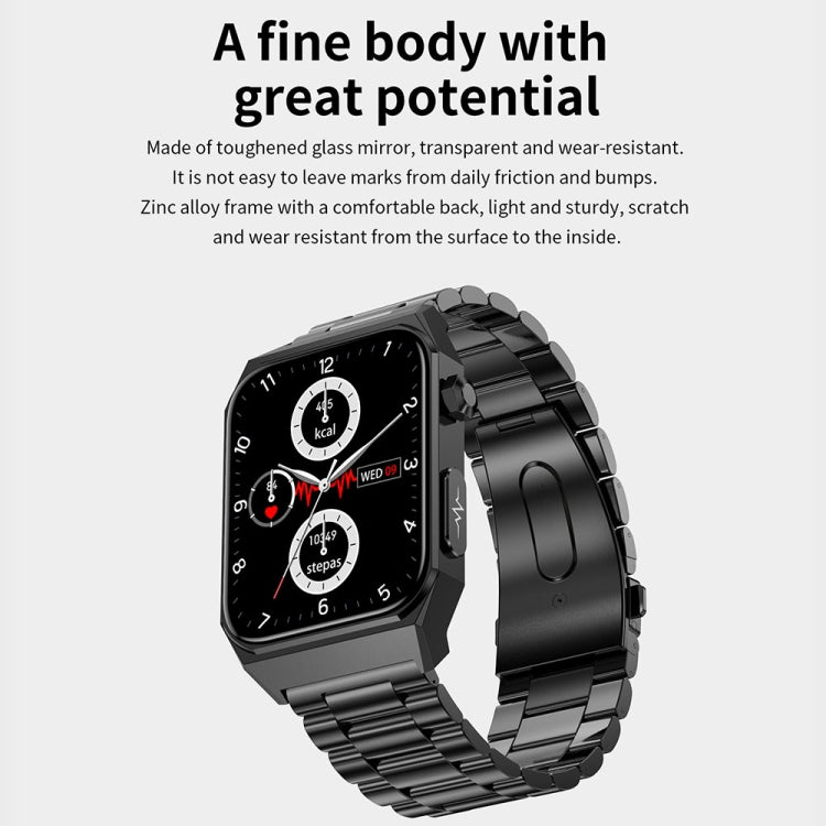 E530 1.91 inch IP68 Waterproof Leather Band Smart Watch Supports ECG / Non-invasive Blood Sugar(Black) - Smart Watches by PMC Jewellery | Online Shopping South Africa | PMC Jewellery