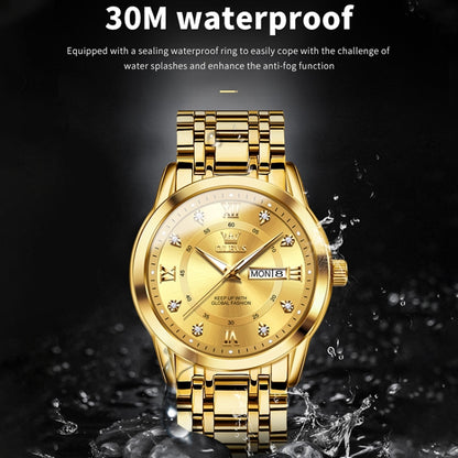 OLEVS 5513 Men Business Luminous Waterproof Quartz Watch(Gold) - Metal Strap Watches by OLEVS | Online Shopping South Africa | PMC Jewellery