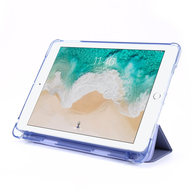 For iPad Air 2 Airbag Horizontal Flip Leather Case with Three-fold Holder & Pen Holder(Purple) - free shipping - PMC TechLife - Order now!