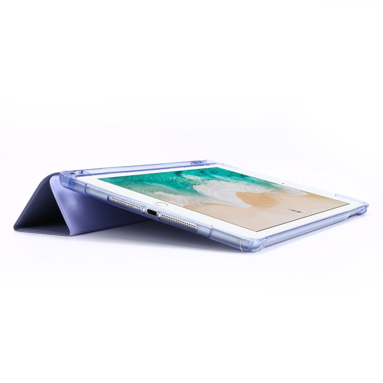 For iPad Air 2 Airbag Horizontal Flip Leather Case with Three-fold Holder & Pen Holder(Purple) - free shipping - PMC TechLife - Order now!