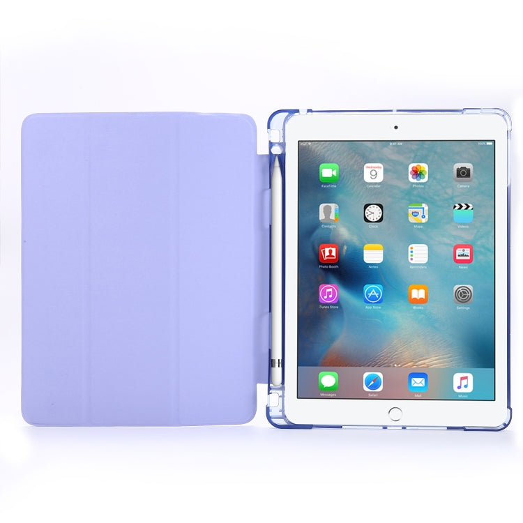 For iPad Air 2 Airbag Horizontal Flip Leather Case with Three-fold Holder & Pen Holder(Purple) - free shipping - PMC TechLife - Order now!