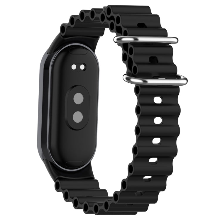For Xiaomi Mi Band 8 Ocean Silicone Watch Band(Black) - Watch Bands by PMC TechLife | Online Shopping South Africa | PMC TechLife