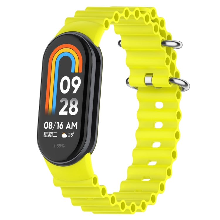 For Xiaomi Mi Band 8 Ocean Silicone Watch Band(Bright Yellow) - Watch Bands by PMC TechLife | Online Shopping South Africa | PMC TechLife