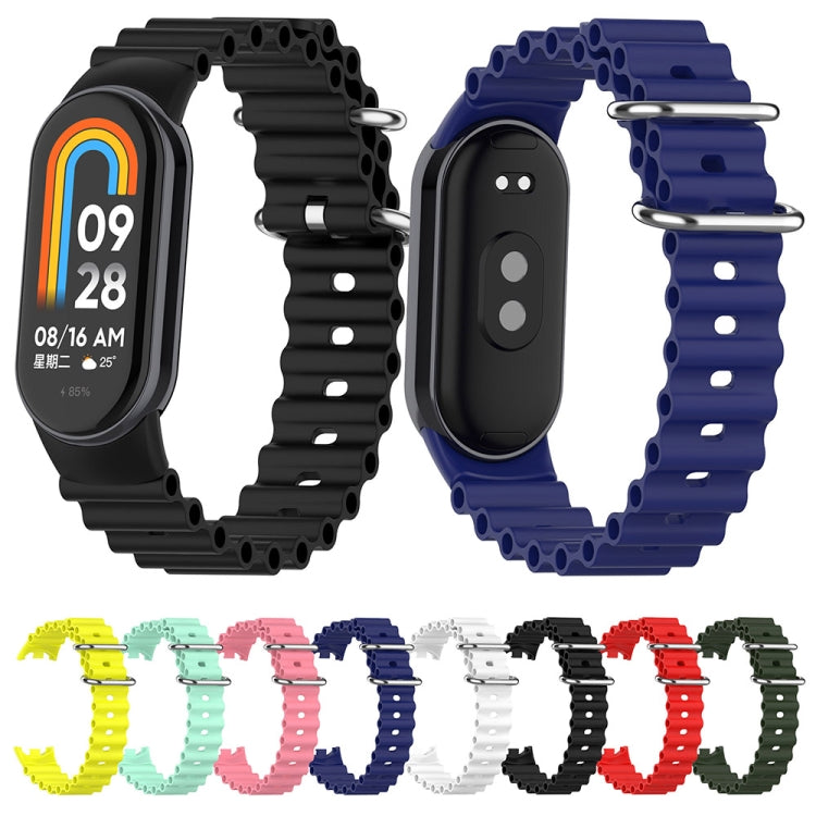 For Xiaomi Mi Band 8 Ocean Silicone Watch Band(Bright Yellow) - Watch Bands by PMC TechLife | Online Shopping South Africa | PMC TechLife