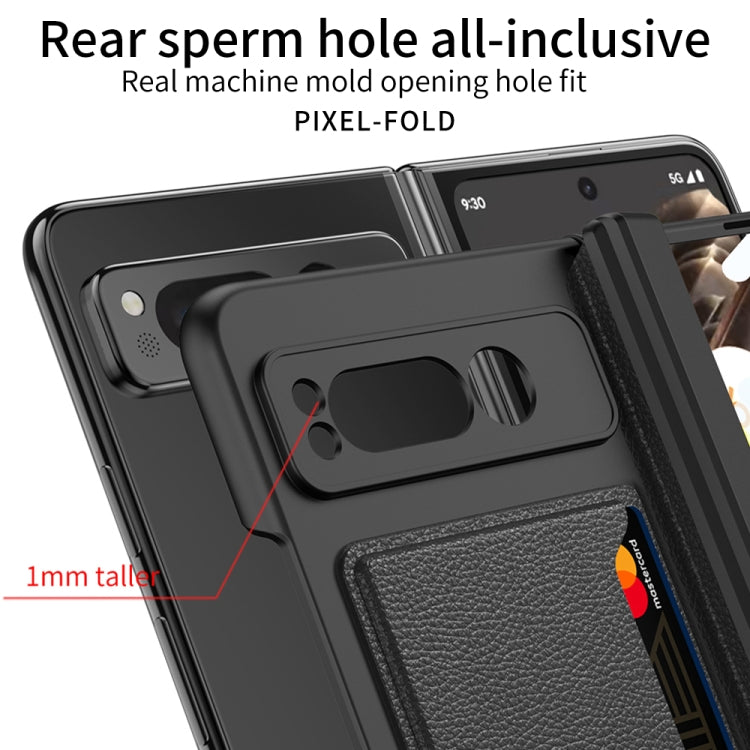 For Google Pixel Fold GKK Integrated Fold Hinge Full Coverage Phone Case with Card Bag(Black) - Google Cases by GKK | Online Shopping South Africa | PMC Jewellery