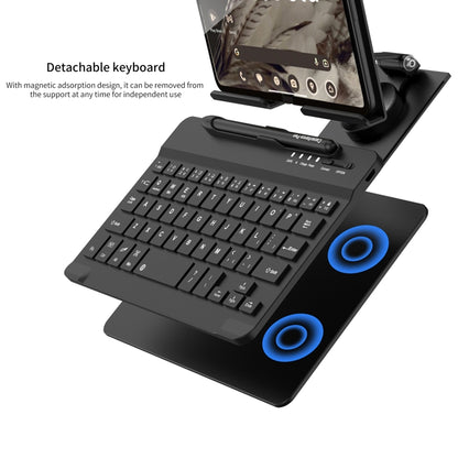 For Google Pixel Fold GKK Folding Bluetooth Keyboard Holder with Pen + Holder + Keyboard + Mouse(Grey) - Others Keyboard by GKK | Online Shopping South Africa | PMC Jewellery