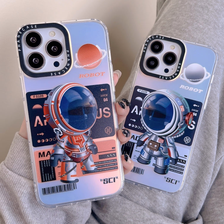 For iPhone 12 Pro Max Mechanical Astronaut Pattern TPU Phone Case(Blue) - iPhone 12 Pro Max Cases by PMC Jewellery | Online Shopping South Africa | PMC Jewellery