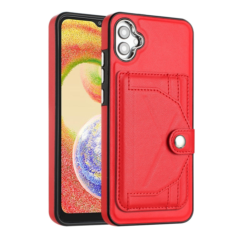 For Samsung Galaxy A04E / F04 / M04 Shockproof Leather Phone Case with Card Holder(Red) - free shipping - PMC TechLife - Order now!