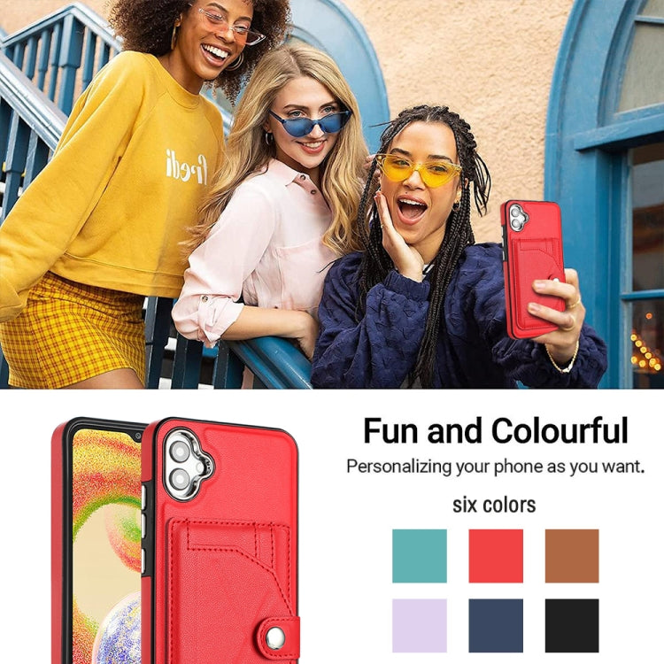 For Samsung Galaxy A04E / F04 / M04 Shockproof Leather Phone Case with Card Holder(Red) - free shipping - PMC TechLife - Order now!