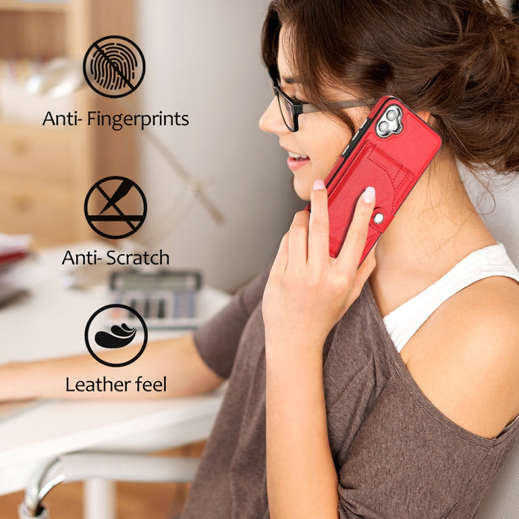 For Samsung Galaxy A04E / F04 / M04 Shockproof Leather Phone Case with Card Holder(Red) - free shipping - PMC TechLife - Order now!