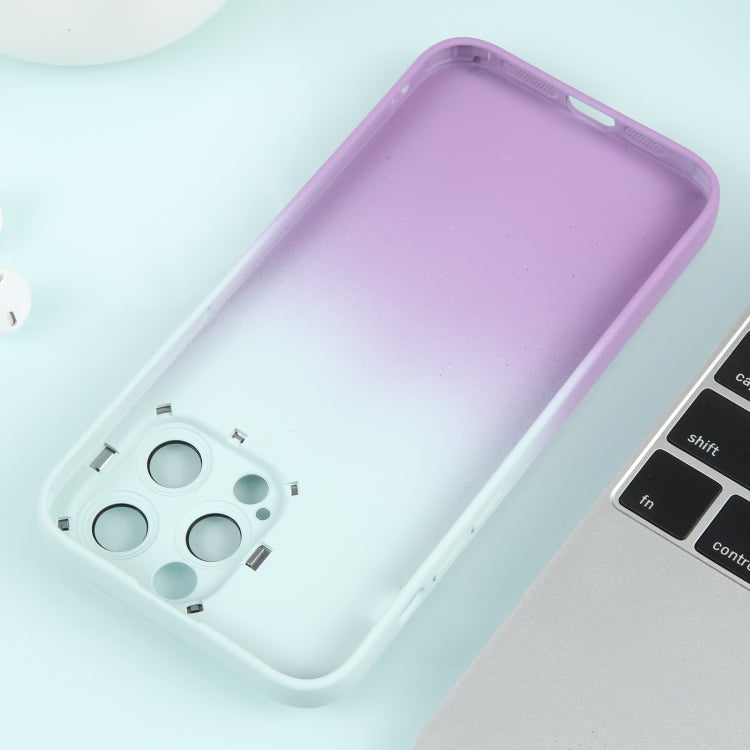 For iPhone 11 Pro Max Gradient Starry Silicone Phone Case with Lens Film(White Purple) - iPhone 11 Pro Max Cases by PMC Jewellery | Online Shopping South Africa | PMC Jewellery