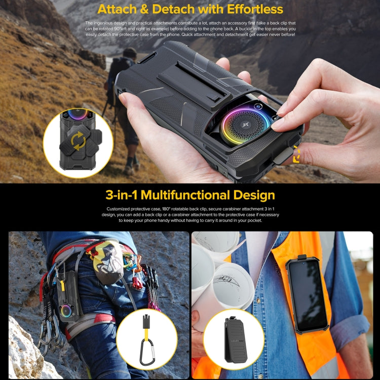 For Ulefone Armor 21 Ulefone Back Clip Phone Case with Carabiner(Black) - free shipping - PMC TechLife - Order now!