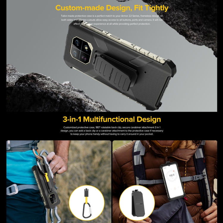 For Ulefone Armor 22 Ulefone Back Clip Phone Case with Carabiner(Black) - Ulefone Cases by Ulefone | Online Shopping South Africa | PMC TechLife | Buy Now Pay Later Mobicred