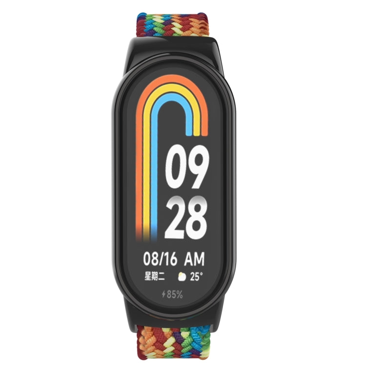 For Xiaomi Mi Band 8 Metal Head + Adjustable Nylon Braided Steel Buckle Watch Band(Colorful) - Watch Bands by PMC Jewellery | Online Shopping South Africa | PMC Jewellery