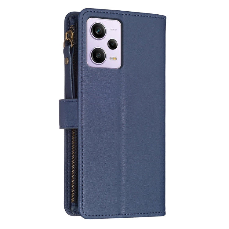 For Xiaomi Redmi Note 12 Pro 9 Card Slots Zipper Wallet Leather Flip Phone Case(Blue) - free shipping - PMC TechLife - Order now!