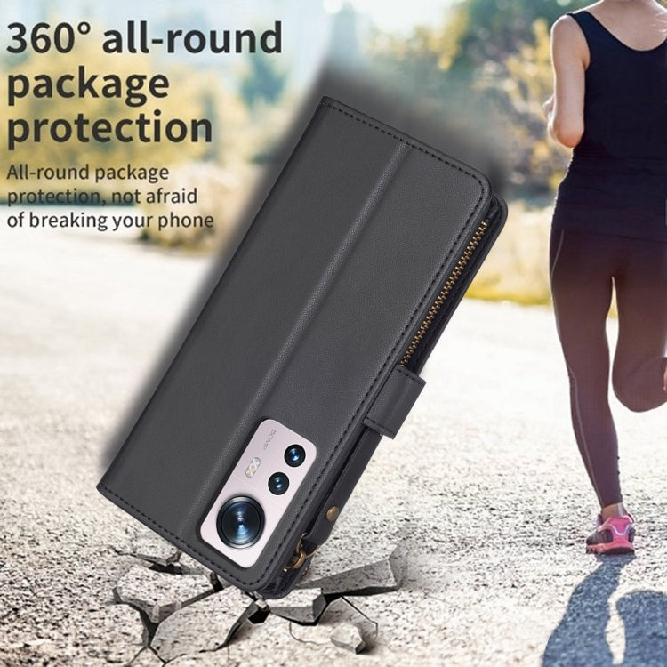For Xiaomi 12 9 Card Slots Zipper Wallet Leather Flip Phone Case(Black) - free shipping - PMC TechLife - Order now!