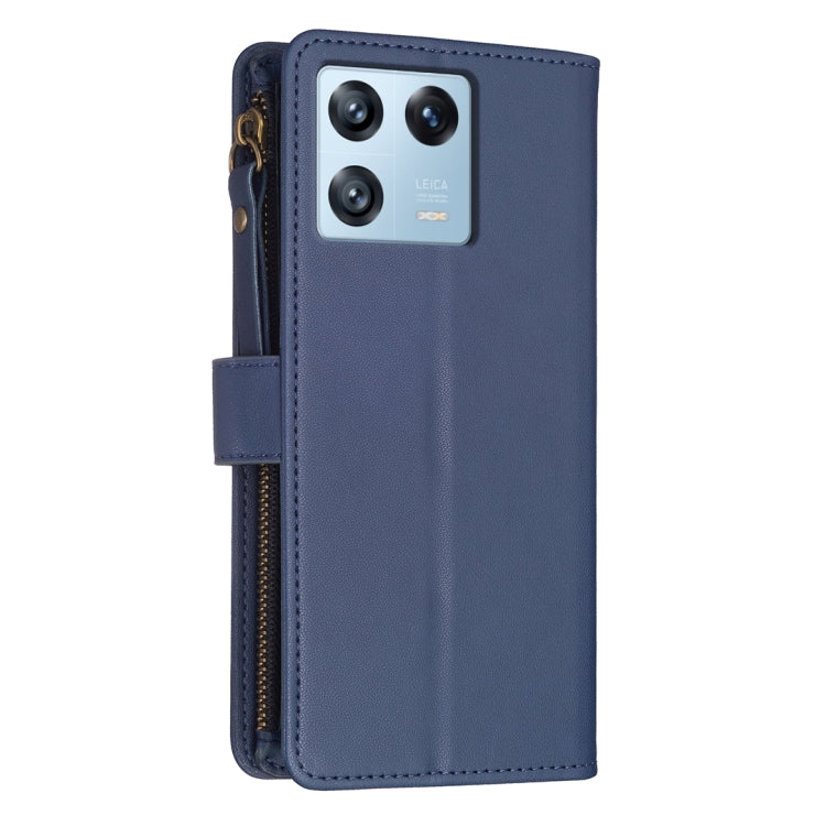 For Xiaomi 13 Pro 9 Card Slots Zipper Wallet Leather Flip Phone Case(Blue) - free shipping - PMC TechLife - Order now!