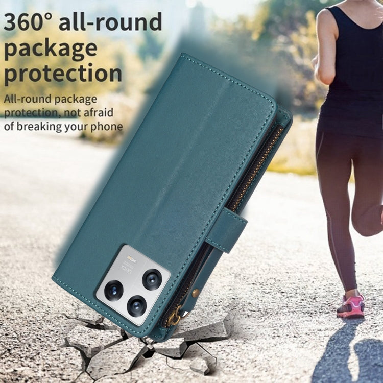 For Xiaomi 13 9 Card Slots Zipper Wallet Leather Flip Phone Case(Green) - free shipping - PMC TechLife - Order now!