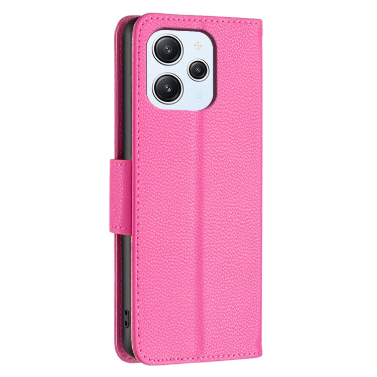 For Xiaomi Redmi 12 4G Litchi Texture Pure Color Leather Phone Case(Rose Red) - free shipping - PMC TechLife - Order now!
