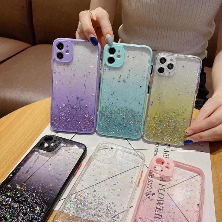 For iPhone 11 Pro Max Starry Gradient Glitter Powder TPU Phone Case(Black) - iPhone 11 Pro Max Cases by PMC Jewellery | Online Shopping South Africa | PMC Jewellery