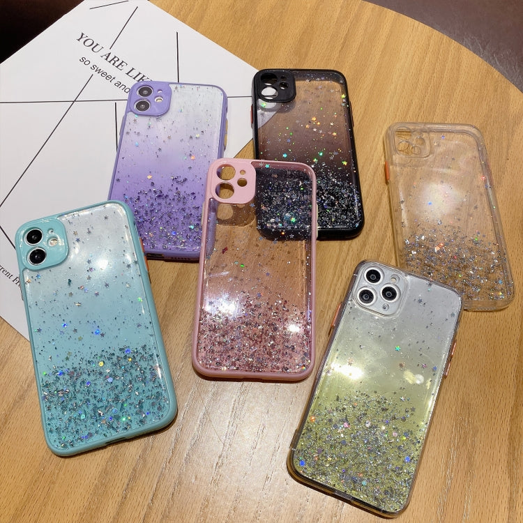 For iPhone SE 2022 / SE 2020 / 8 / 7 Starry Gradient Glitter Powder TPU Phone Case(Yellow) - iPhone SE 2022 / 2020 / 8 / 7 Cases by PMC Jewellery | Online Shopping South Africa | PMC Jewellery