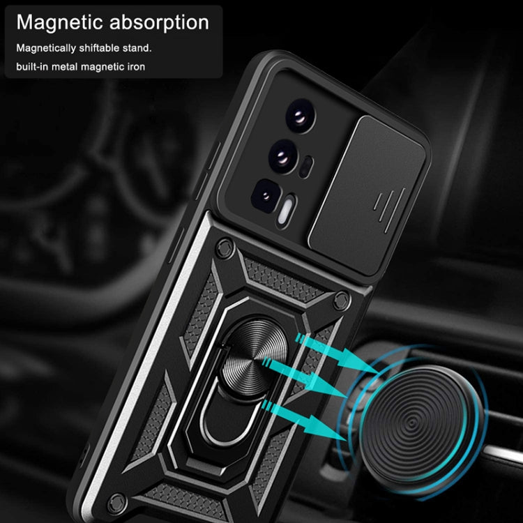 For Xiaomi Poco F5 Pro Sliding Camera Cover Design TPU Hybrid PC Phone Case(Silver) - free shipping - PMC TechLife - Order now!