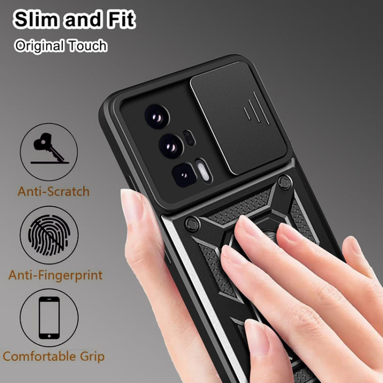 For Xiaomi Poco F5 Pro Sliding Camera Cover Design TPU Hybrid PC Phone Case(Silver) - free shipping - PMC TechLife - Order now!