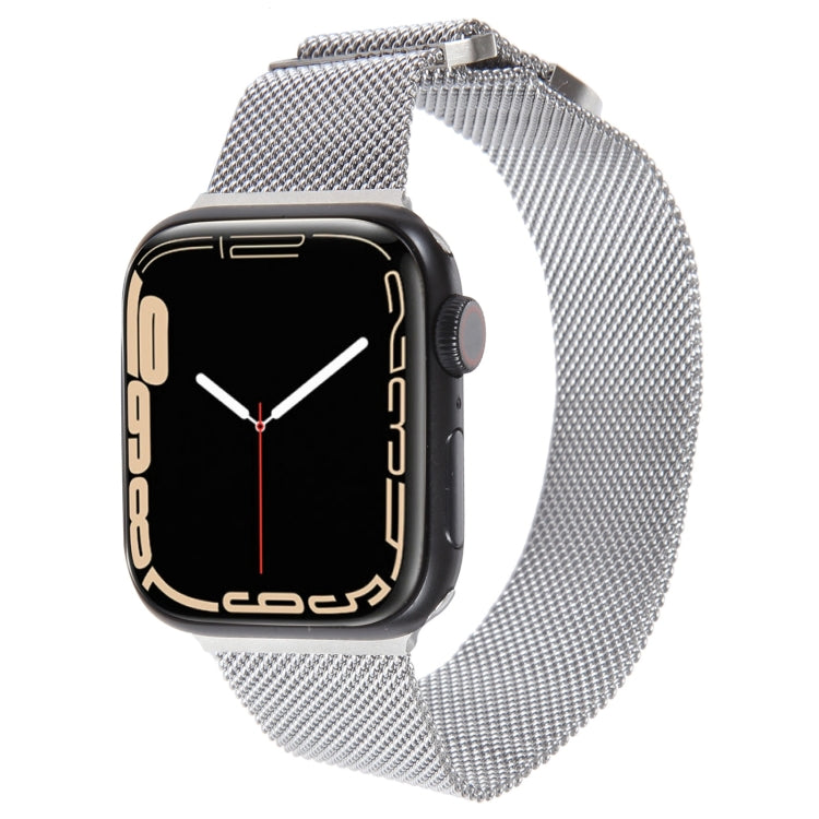 For Apple Watch 8 45mm Milanese Metal Magnetic Watch Band(Silver) - Watch Bands by PMC Jewellery | Online Shopping South Africa | PMC Jewellery