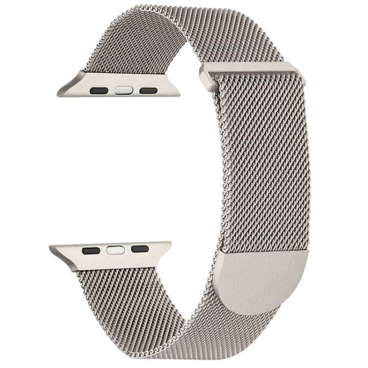 For Apple Watch 8 45mm Milanese Metal Magnetic Watch Band(Starlight) - Watch Bands by PMC Jewellery | Online Shopping South Africa | PMC Jewellery